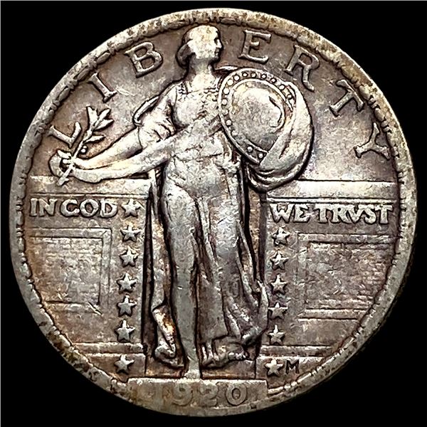 1920 Silver Standing Liberty Quarter LIGHTLY  CIRCULATED