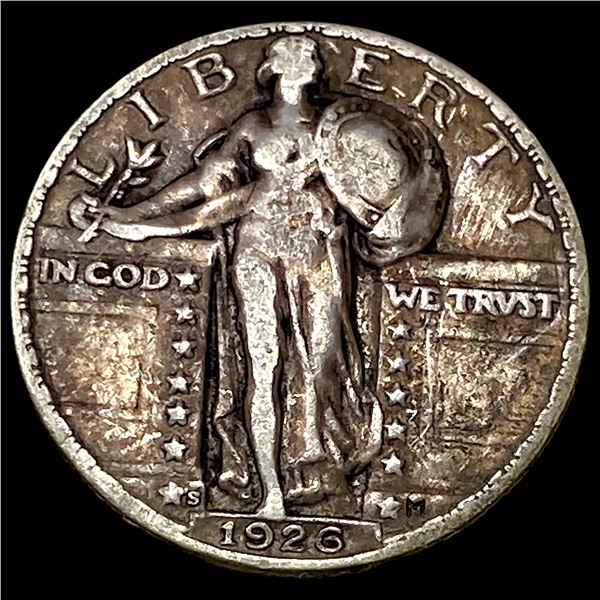 1926-S Silver Standing Liberty Quarter  LIGHTLY CIRCULATED