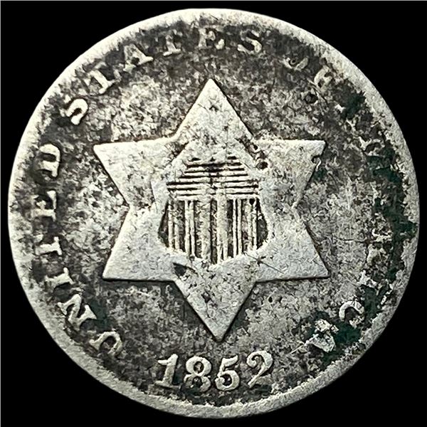 1852 Silver Three-Cent Piece LIGHTLY  CIRCULATED