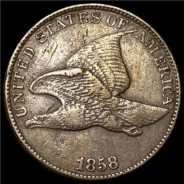 1858 Copper-Nickel Flying Eagle Cent NEARLY  UNCIRCULATED