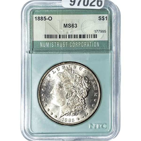 1885-O Morgan Silver Dollar NTC MS63