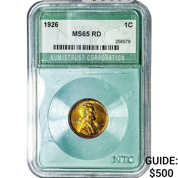 1926 Wheat Cent NTC MS65 RD