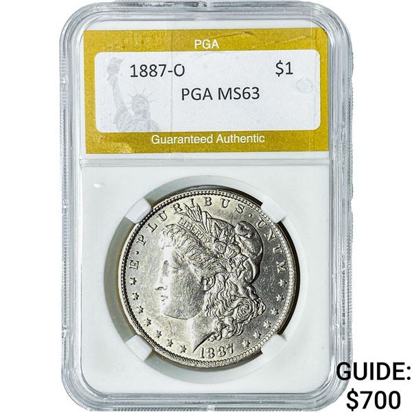 1887-O Morgan Silver Dollar PGA MS63