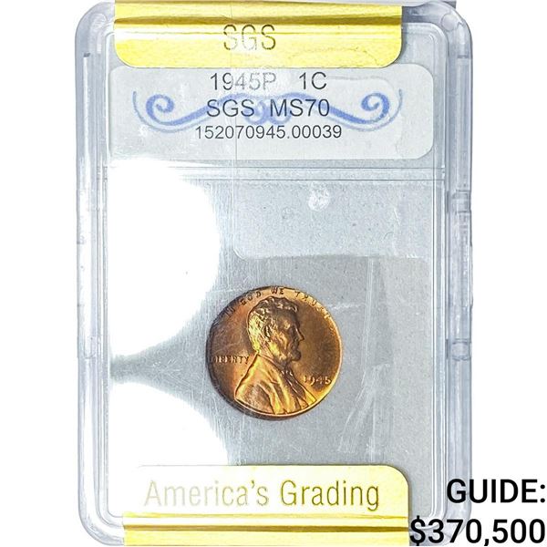 1945 Wheat Cent SGC MS70