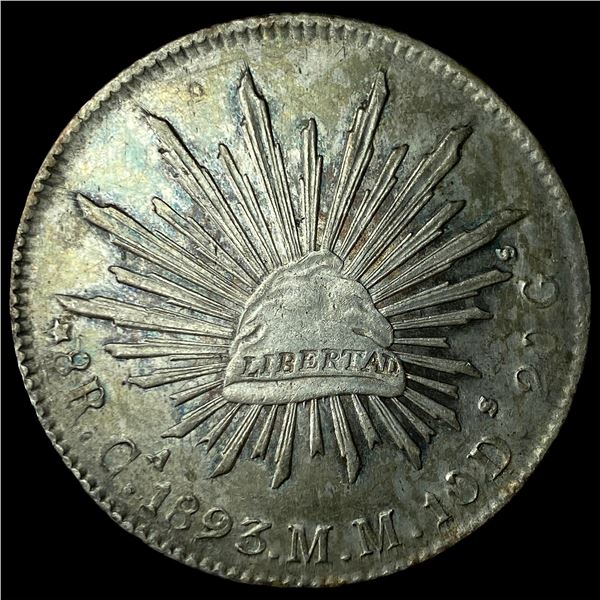 1893-Ca MM Mexico Silver 8 Reales CLOSELY  UNCIRCULATED