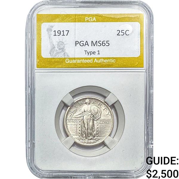 1917 Standing Liberty Quarter PGA MS65 Type 1