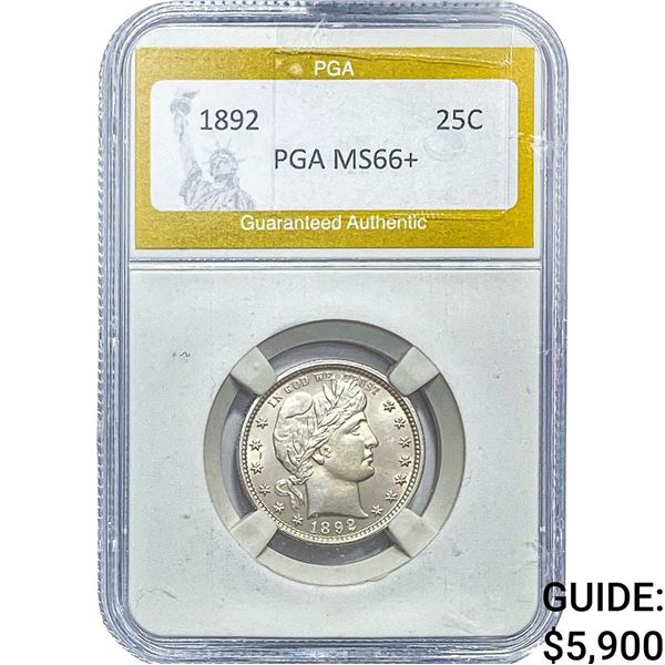 1892 Barber Quarter PGA MS66+