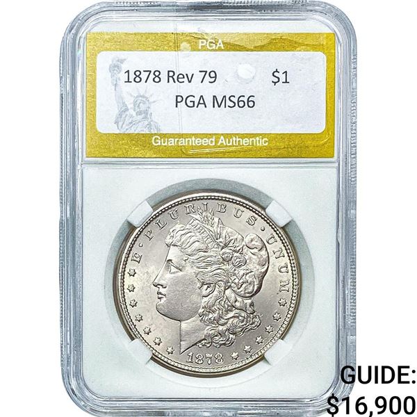 1878 Rev 79 Morgan Silver Dollar PGA MS66