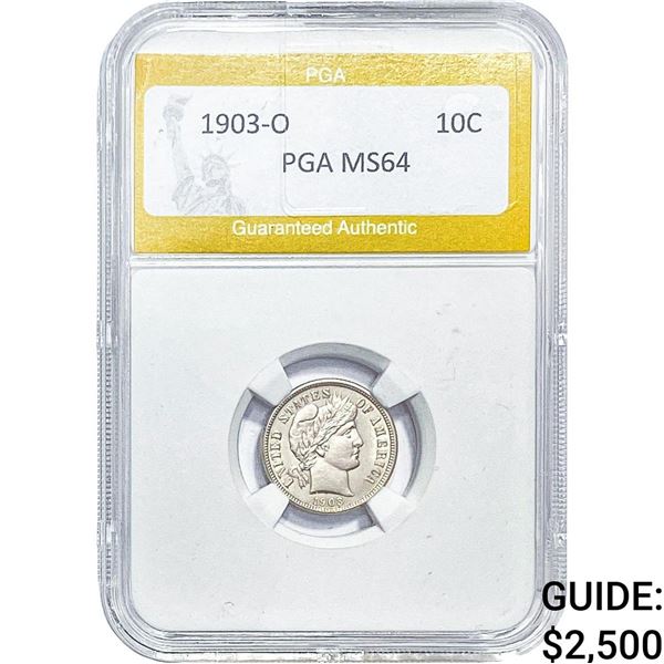 1903-O Barber Dime PGA MS64