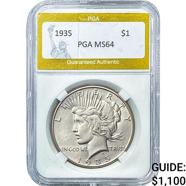 1935 Silver Peace Dollar PGA MS64