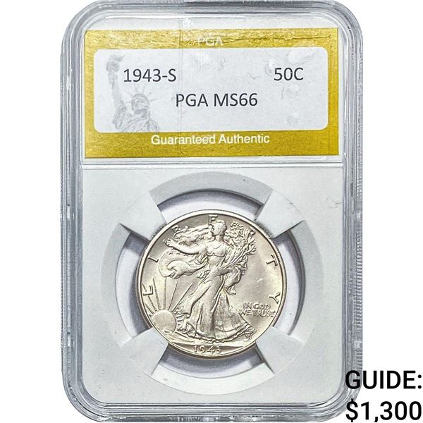 1943-S Walking Liberty Half Dollar PGA MS66