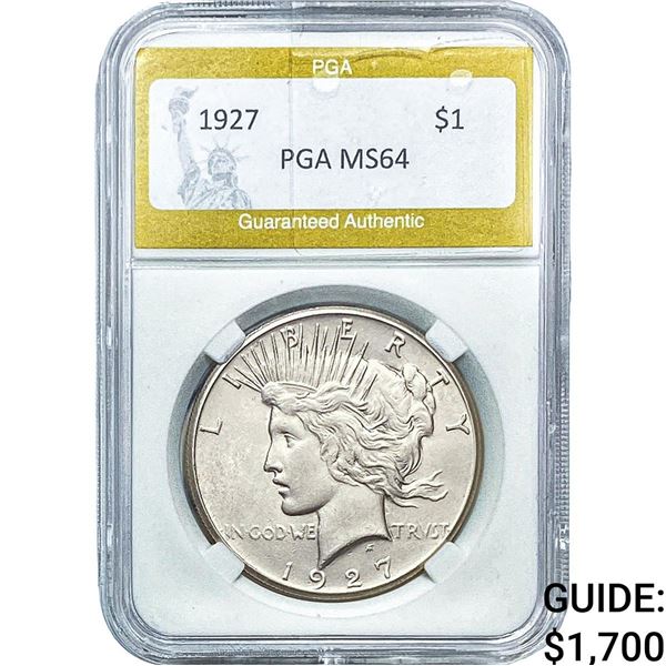 1927 Silver Peace Dollar PGA MS64