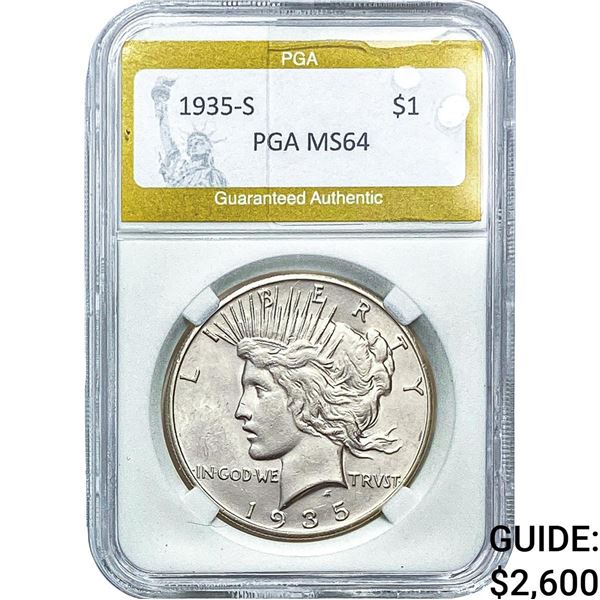 1935-S Silver Peace Dollar PGA MS64