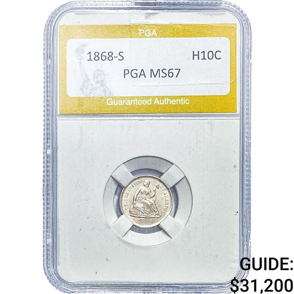 1868-S Seated Liberty Half Dime PGA MS67