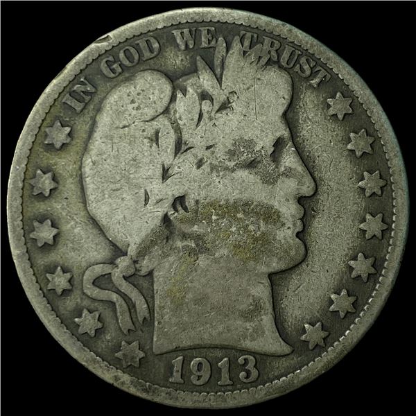 1913 Silver Barber Half Dollar NICELY  CIRCULATED