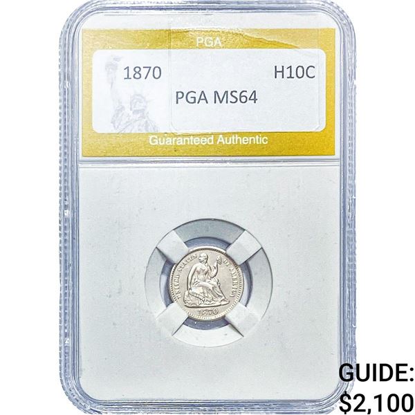 1870 Seated Liberty Half Dime PGA MS64