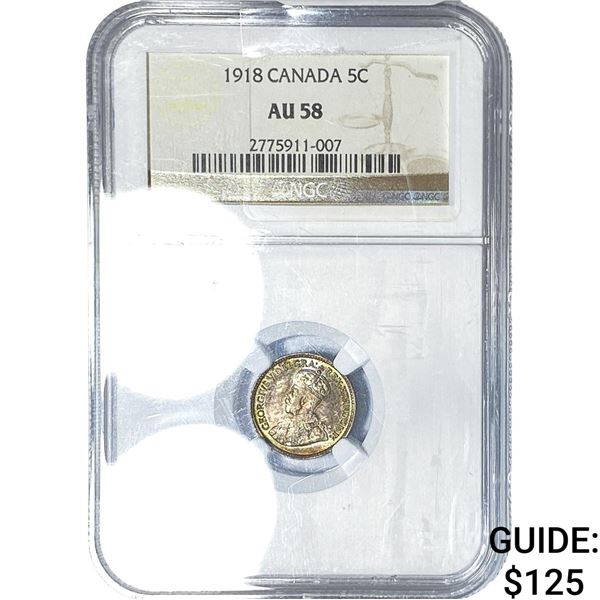1918 5C Canada NGC AU58