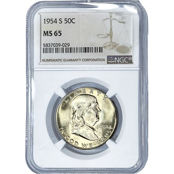 1954 Franklin Half Dollar NGC MS65