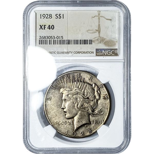 1928 Silver Peace Dollar NGC XF40