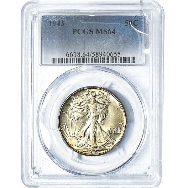 1943 Walking Liberty Half Dollar PCGS MS64