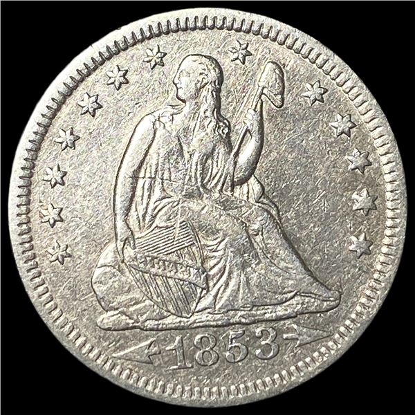 1853-O Arrows Seated Liberty Quarter CLOSELY  UNCIRCULATED