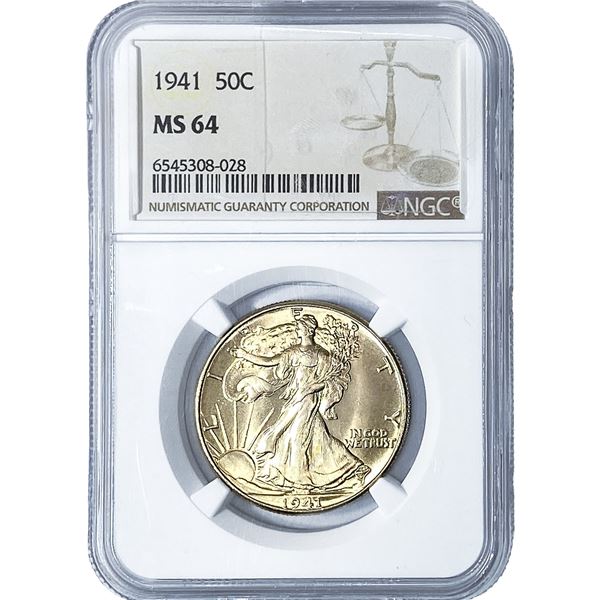 1941 Walking Liberty Half Dollar NGC MS64