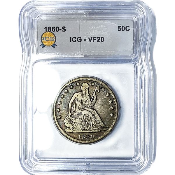 1860-S Seated Liberty Half Dollar ICG VF20