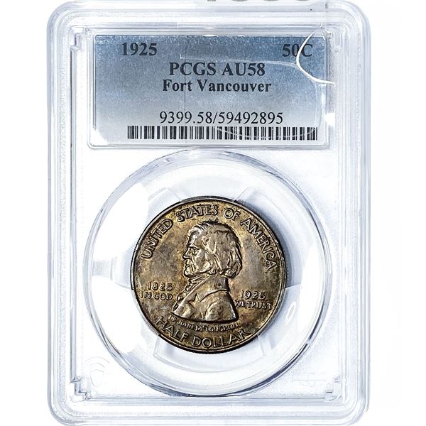 1925 CANADA SILVER 50C PCGS AU58 FORT VANCOUVER