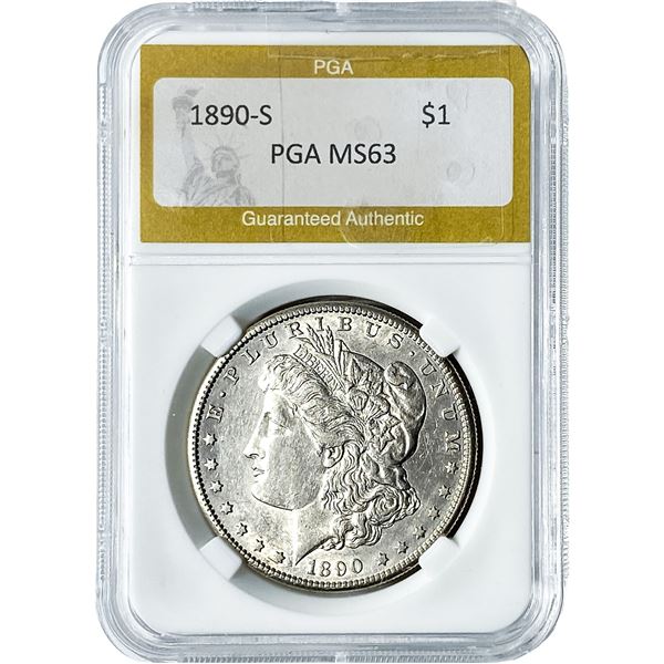 1890-S Morgan Silver Dollar PGA MS63