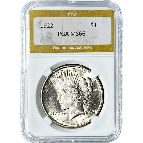 1922 Silver Peace Dollar PGA MS66