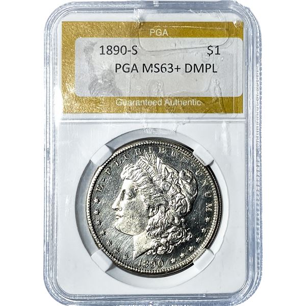1890-S Morgan Silver Dollar PGA MS63+ DMPL