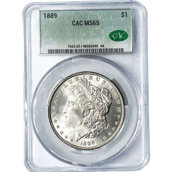 1889 Morgan Silver Dollar CAC MS65