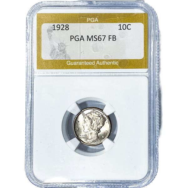 1928 Mercury Silver Dime PGA MS67 FB
