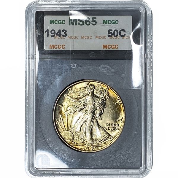 1943 Walking Liberty Half Dollar MCGC MS65