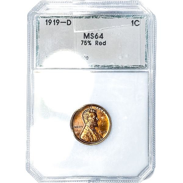 1919-D Wheat Cent PCI MS64 Red
