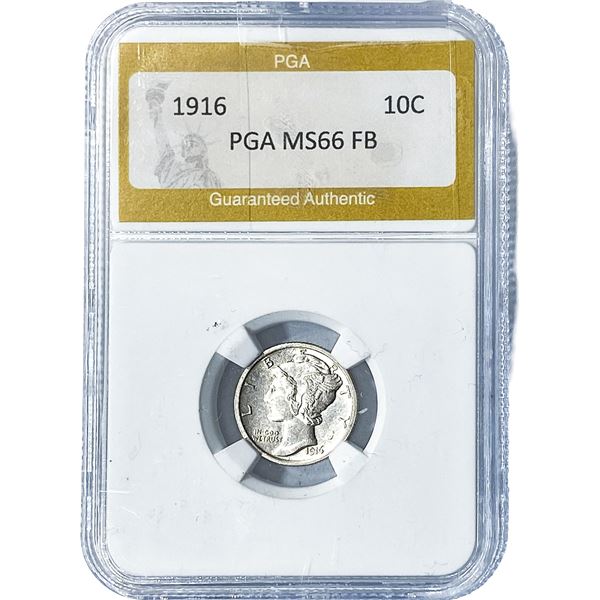 1916 Mercury Silver Dime PGA MS66 FB