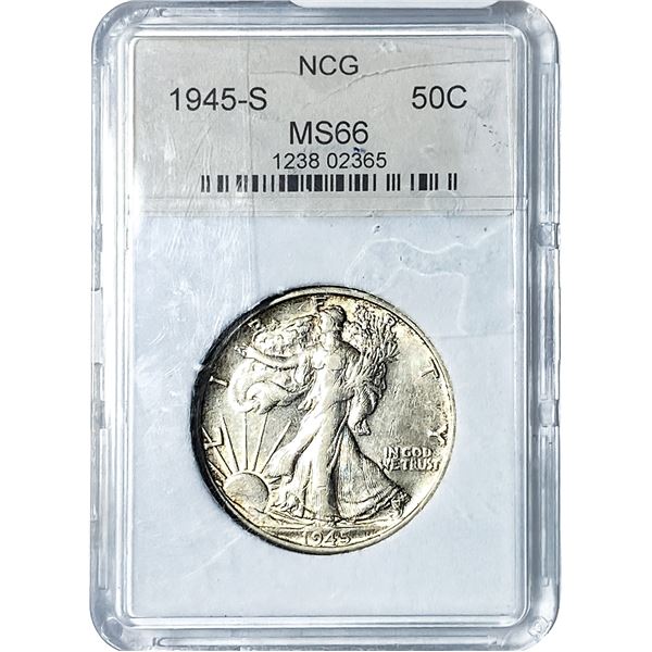 1945-S Walking Liberty Half Dollar NCG MS66