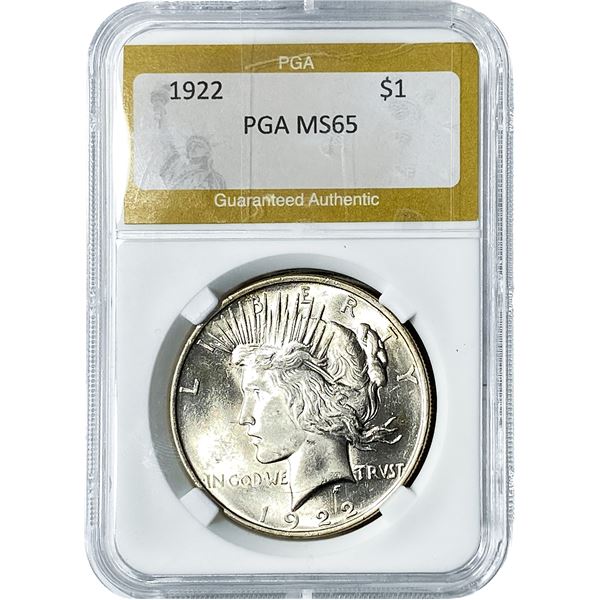 1922 Silver Peace Dollar PGA MS65