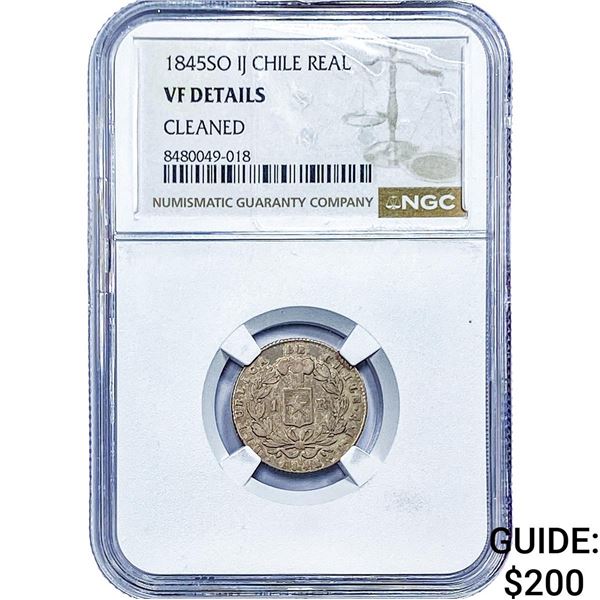 1845 Chile Silver Real NGC VF Details