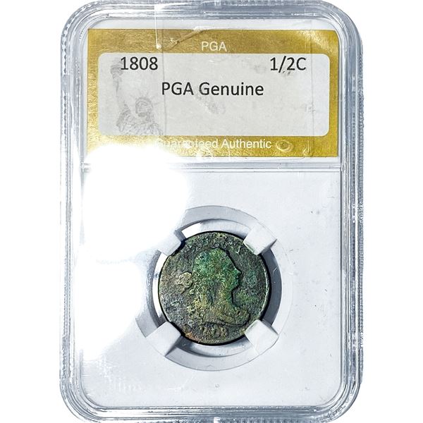 1808 Draped Bust Half Cent PGA Genuine