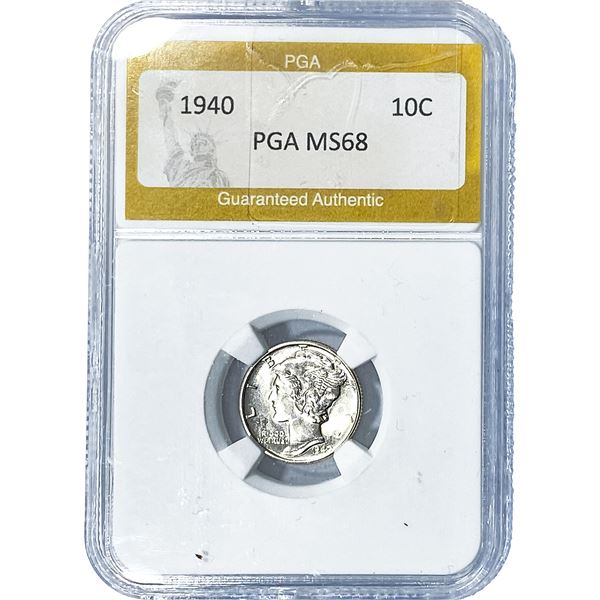1940 Mercury Silver Dime PGA MS68