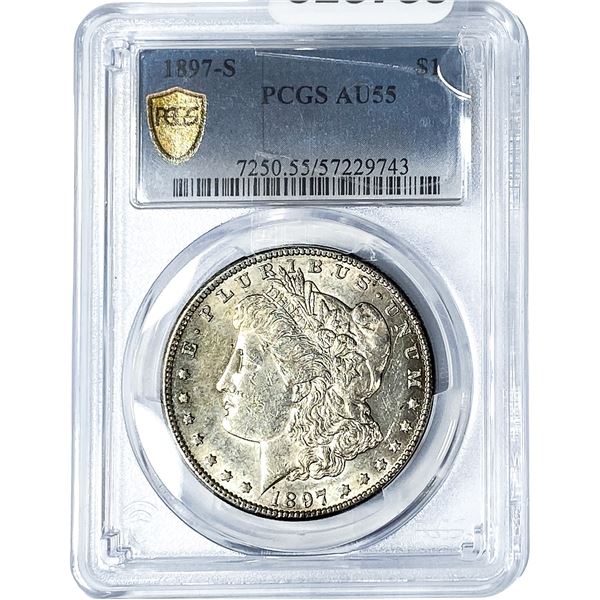 1897-S Morgan Silver Dollar PCGS AU55