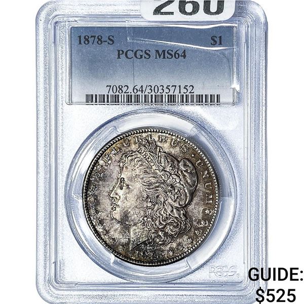 1878-S Morgan Silver Dollar PCGS MS64