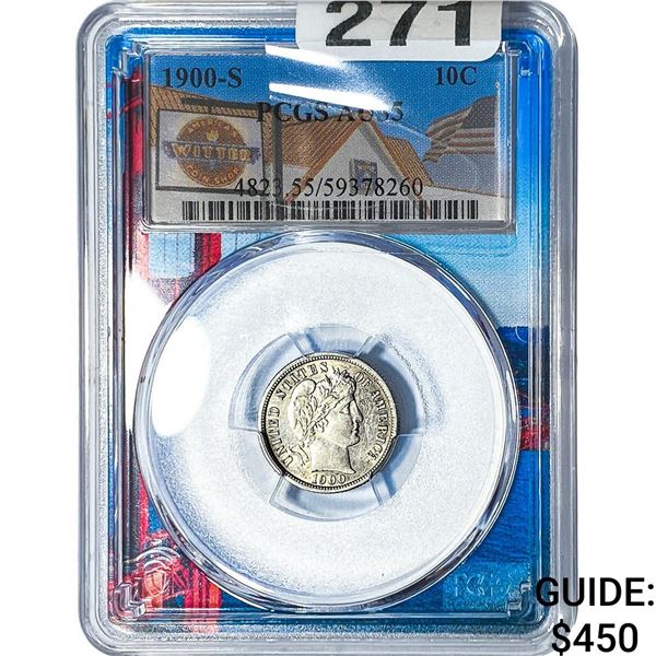 1900-S Barber Dime PCGS AU55