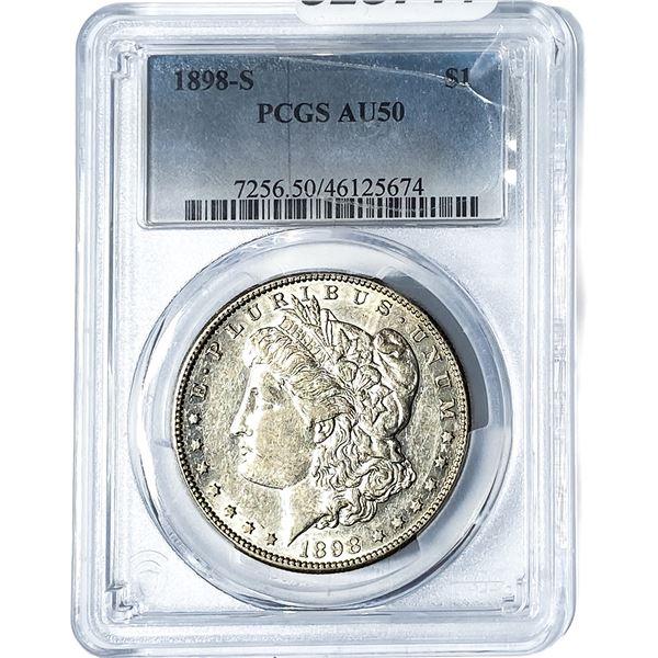 1898-S Morgan Silver Dollar PCGS AU50