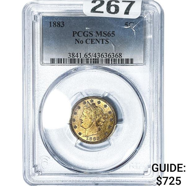 1883 Liberty Victory Nickel PCGS MS65 No Cents