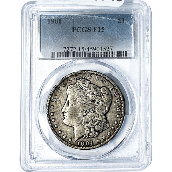 1901 Morgan Silver Dollar PCGS F15