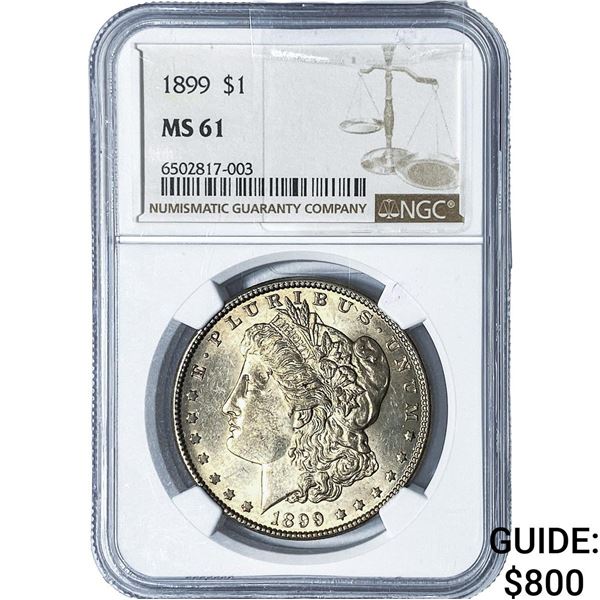 1899 Morgan Silver Dollar NGC MS61