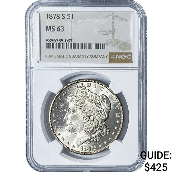 1878-S Morgan Silver Dollar NGC MS63