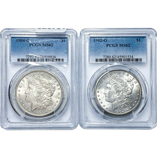 [2] 1904-O Morgan Silver Dollar MS62